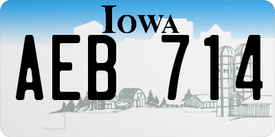 IA license plate AEB714