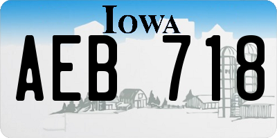 IA license plate AEB718
