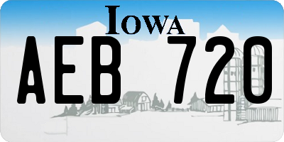 IA license plate AEB720