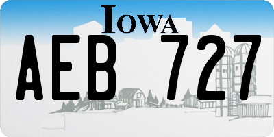 IA license plate AEB727