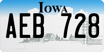 IA license plate AEB728