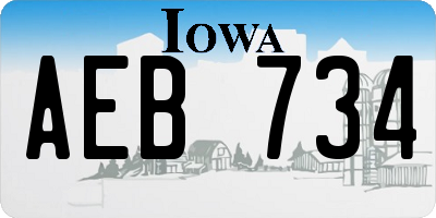 IA license plate AEB734