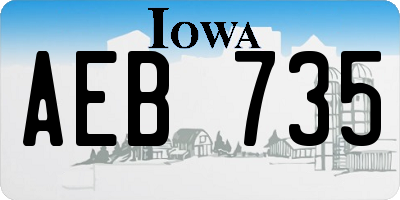 IA license plate AEB735