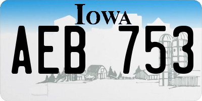 IA license plate AEB753
