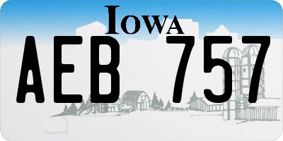 IA license plate AEB757