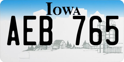 IA license plate AEB765