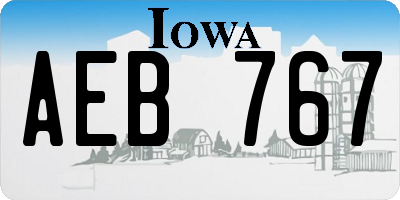 IA license plate AEB767