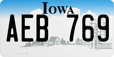 IA license plate AEB769