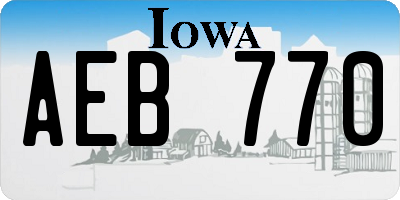 IA license plate AEB770