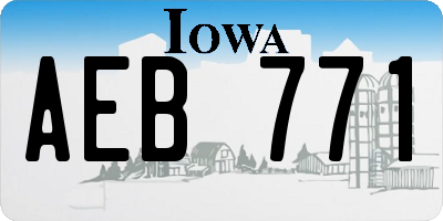 IA license plate AEB771
