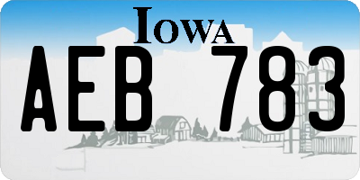 IA license plate AEB783