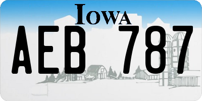 IA license plate AEB787