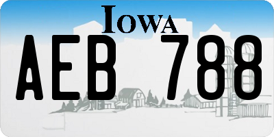 IA license plate AEB788