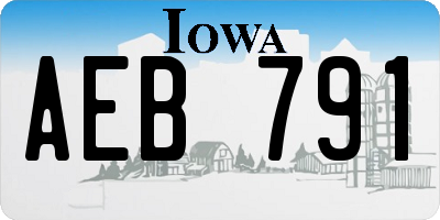 IA license plate AEB791