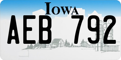 IA license plate AEB792