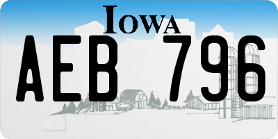 IA license plate AEB796