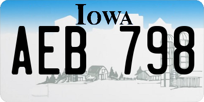 IA license plate AEB798