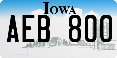 IA license plate AEB800