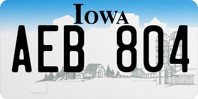 IA license plate AEB804