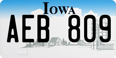 IA license plate AEB809