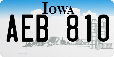 IA license plate AEB810