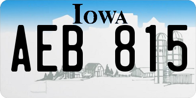 IA license plate AEB815