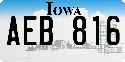 IA license plate AEB816
