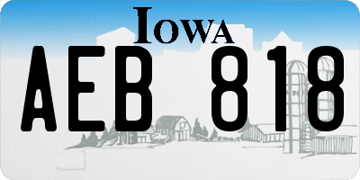 IA license plate AEB818