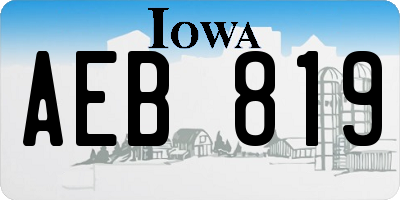 IA license plate AEB819