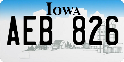 IA license plate AEB826