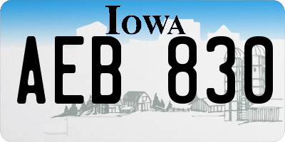 IA license plate AEB830