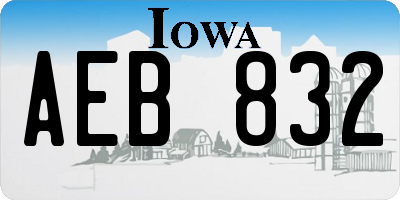 IA license plate AEB832