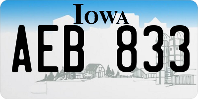 IA license plate AEB833