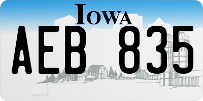 IA license plate AEB835