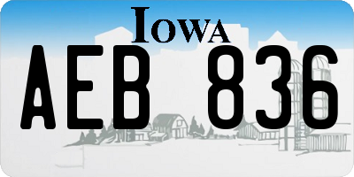 IA license plate AEB836