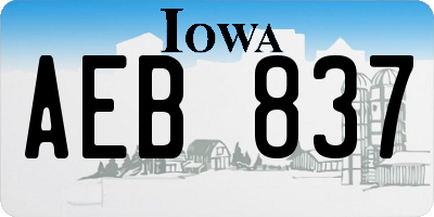 IA license plate AEB837