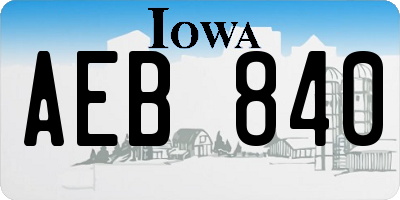 IA license plate AEB840