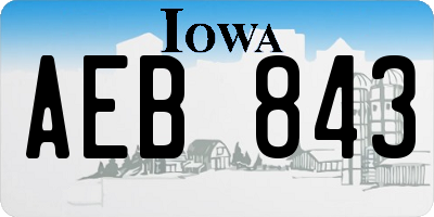 IA license plate AEB843