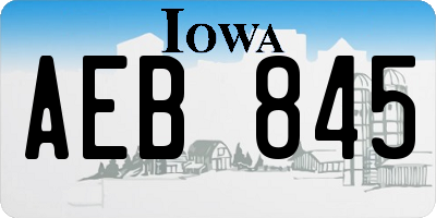 IA license plate AEB845