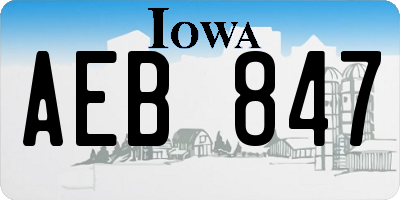 IA license plate AEB847