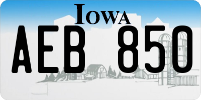 IA license plate AEB850