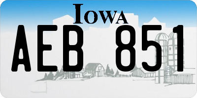 IA license plate AEB851