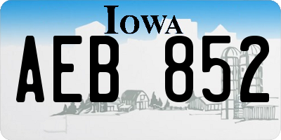 IA license plate AEB852