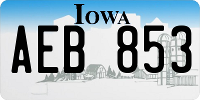 IA license plate AEB853