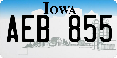 IA license plate AEB855