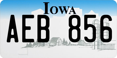 IA license plate AEB856