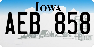 IA license plate AEB858