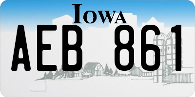 IA license plate AEB861