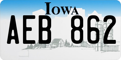 IA license plate AEB862
