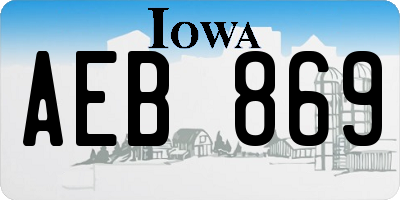 IA license plate AEB869